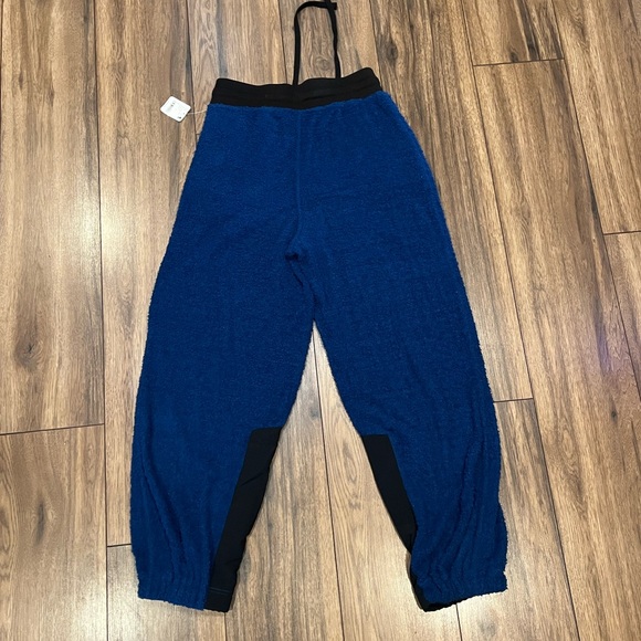 NWT Free People Movement Blue Cuddle Up Fleece Tie Waist Cozy Pants Joggers - Picture 9 of 9